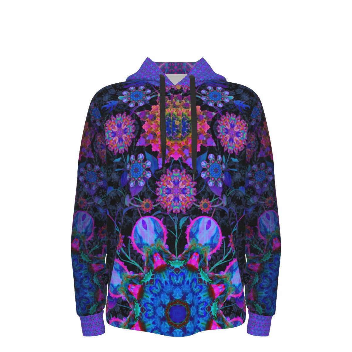 Cosmic Flower Jungle Plush Hoodie Tracksuit Top