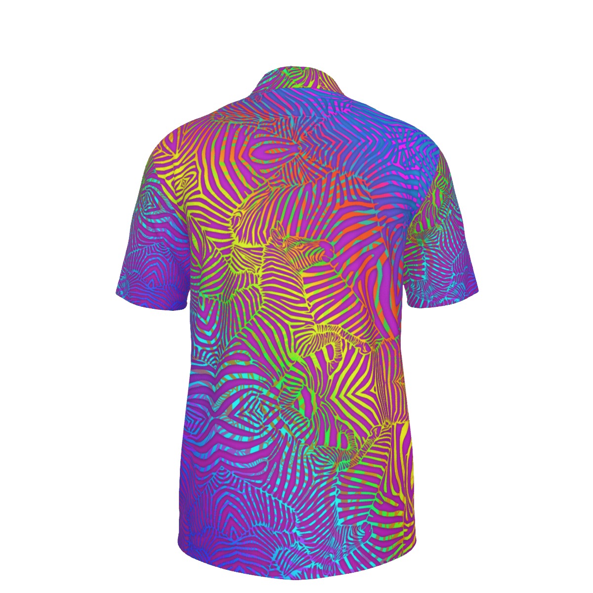 Zebra Rainbow Stretch Polo Golf Shirt