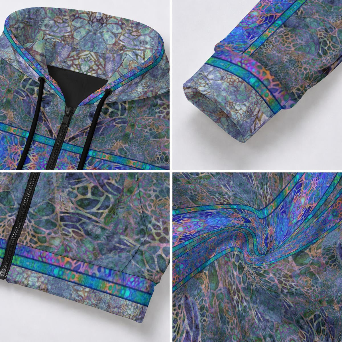 Sea Turtle Wisdom Crushed Velvet Zip Hoodie