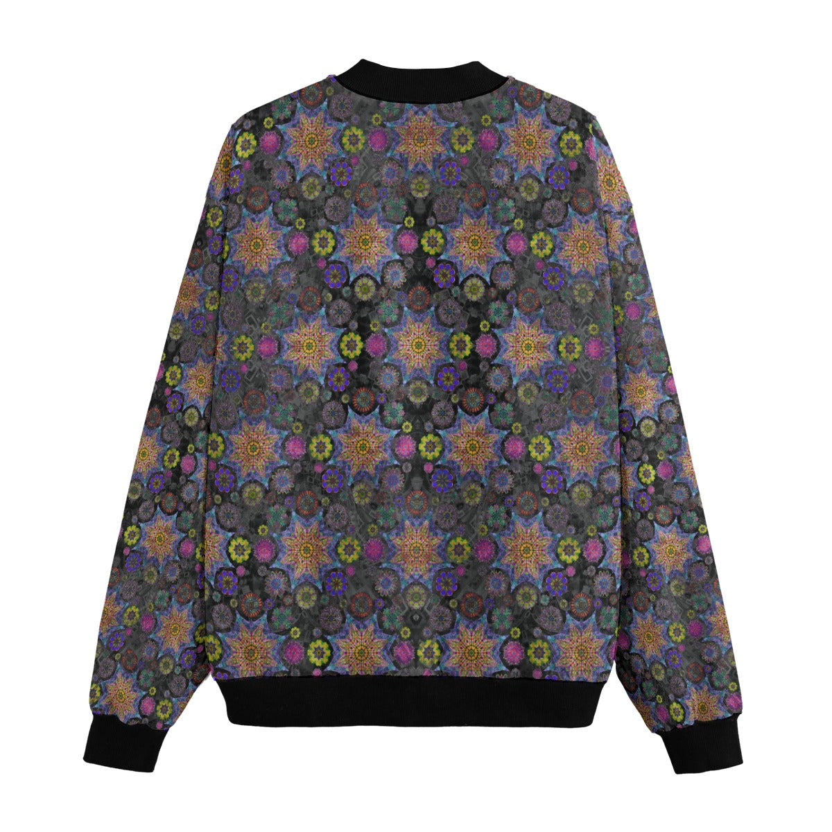 Star Mandala Effects Bomber Jacket w/ Sherpa Lining