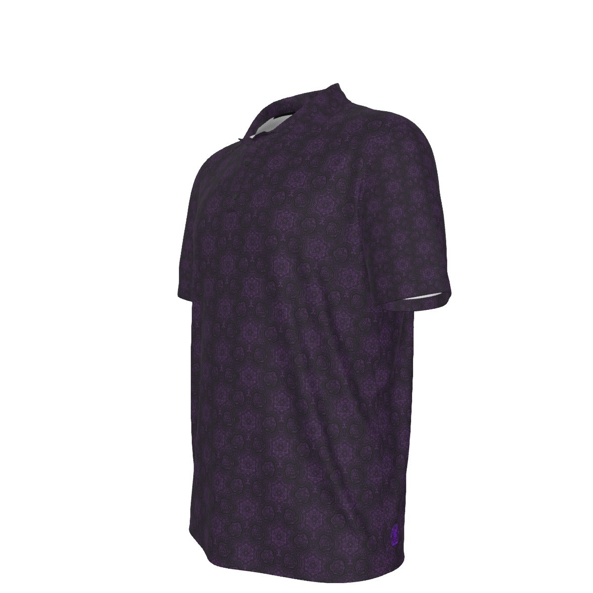 Metatron's Cube Purple Stretch Polo Golf Shirt