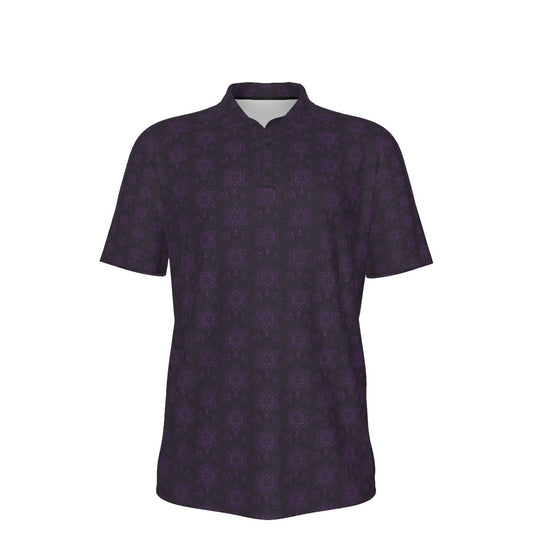 Metatron's Cube Purple Stretch Polo Golf Shirt