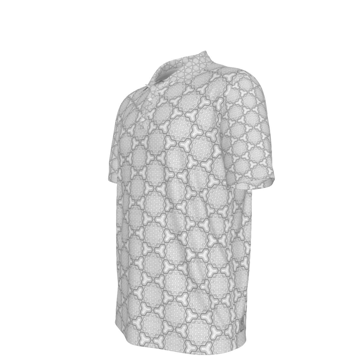 Metatron's Cube Gray Stretch Polo Golf Shirt