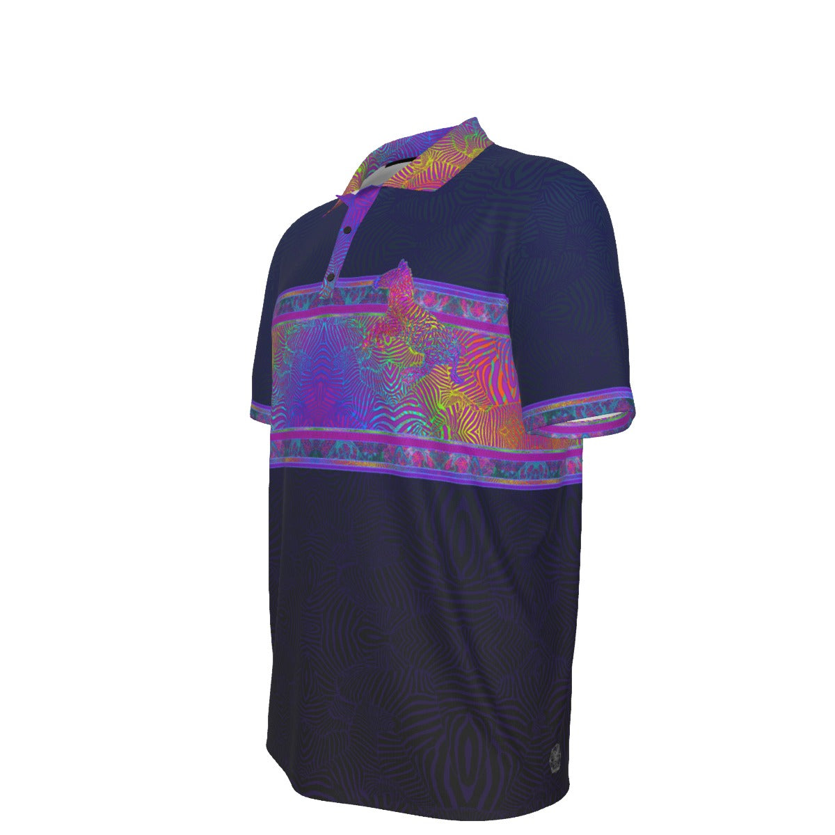 Rainbow Zebra Stretch Polo Golf Shirt