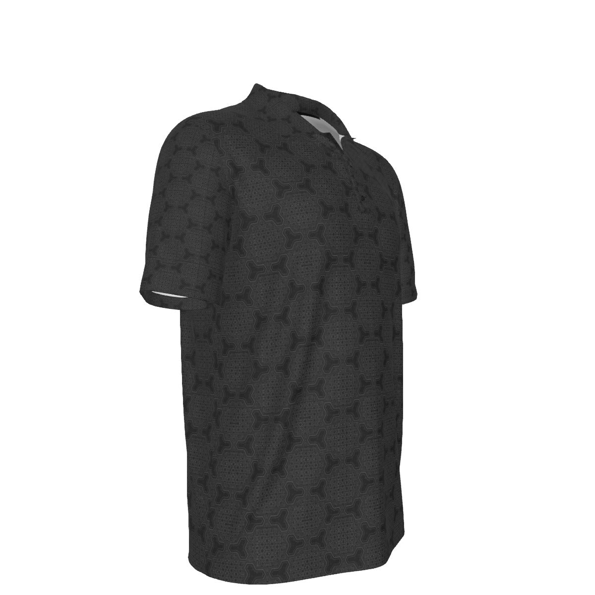 Metatron's Cube Black Stretch Polo Golf Shirt