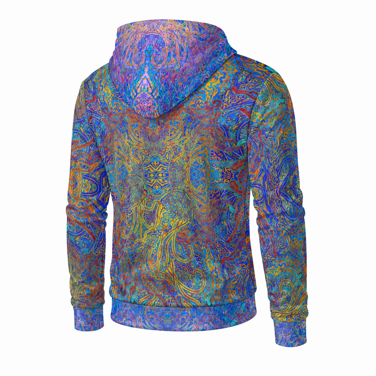 Psychedelic Jellyfish Crushed Velvet Zip Hoodie