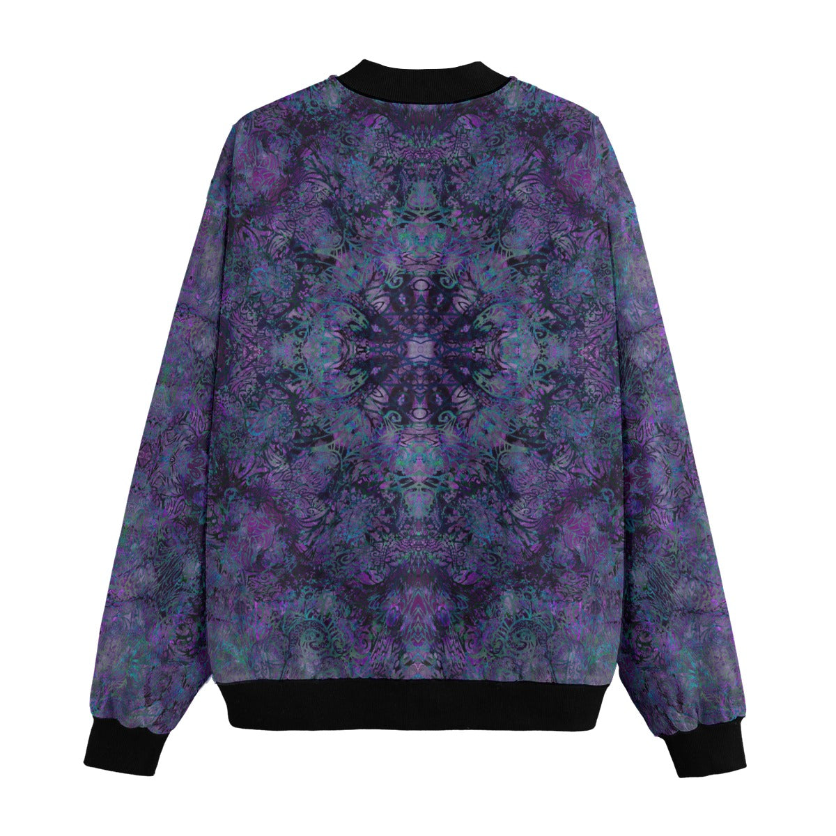 Purple Octopus Mandala Bomber Jacket w/ Sherpa Lining