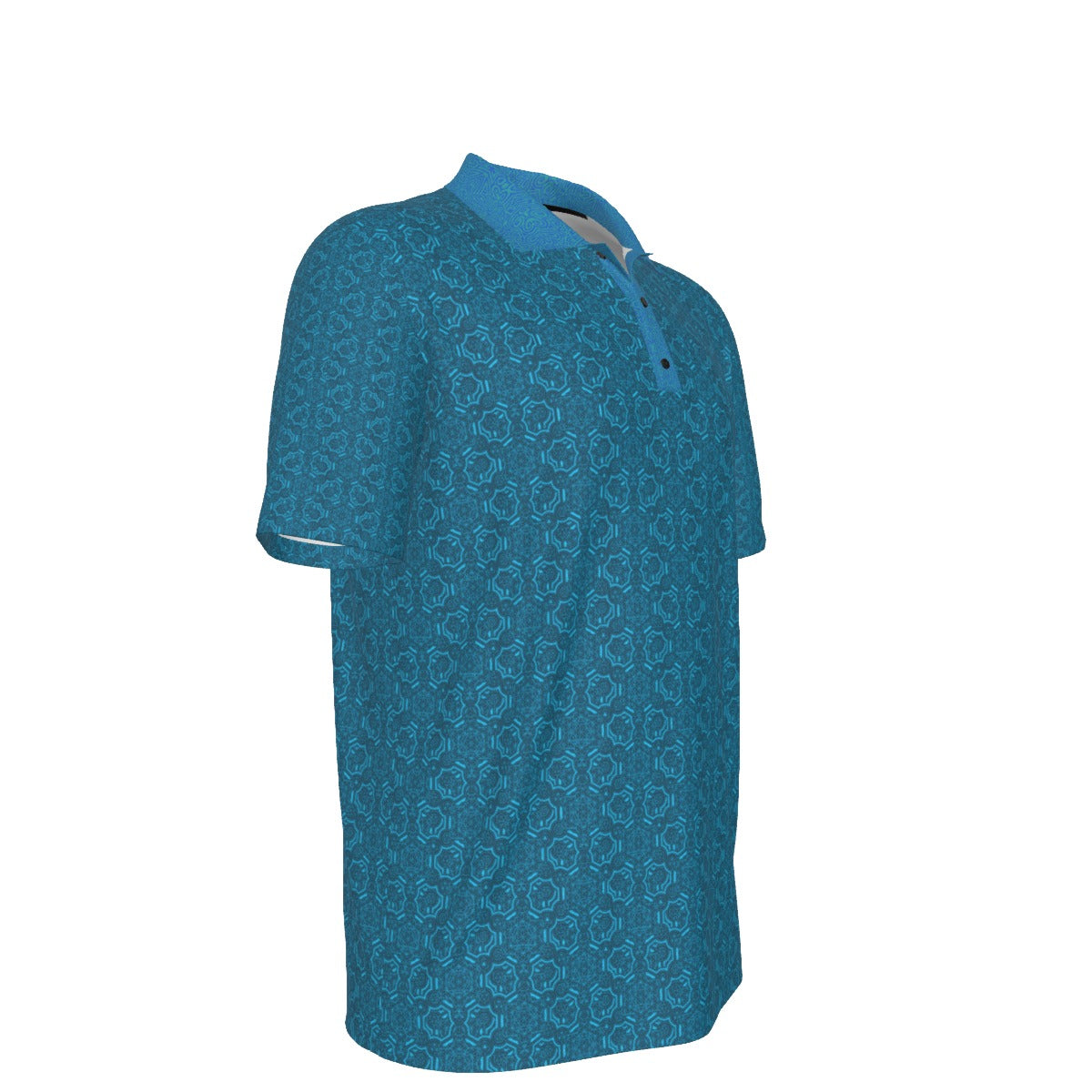 Metatron's Cube Teal Stretch Polo Golf Shirt