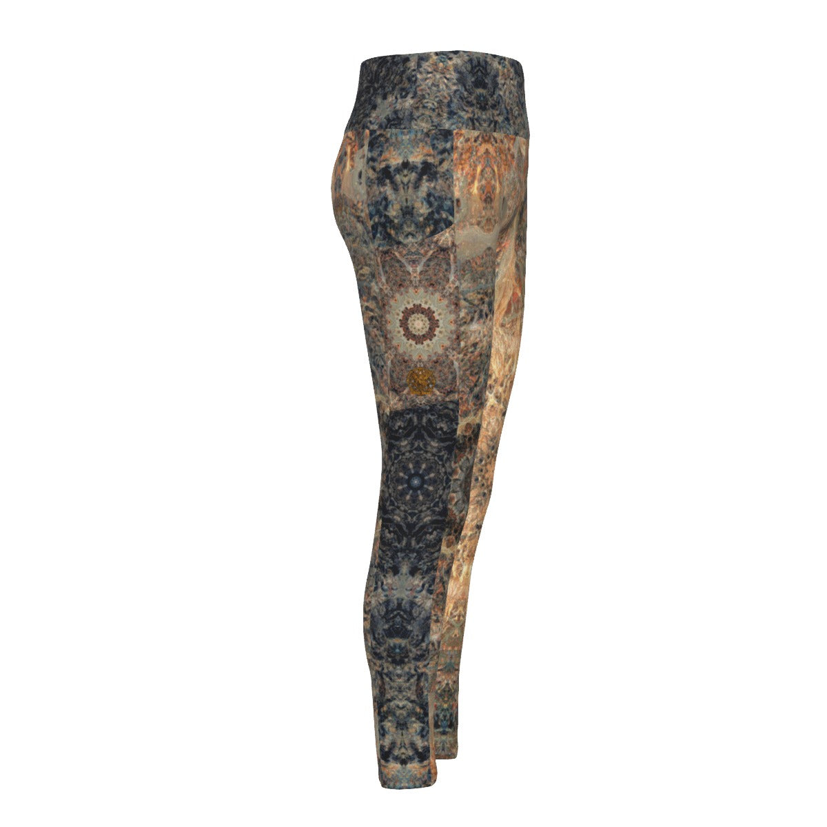 Desert Cactus Bloom High Waist Leggings With Side Pockets 