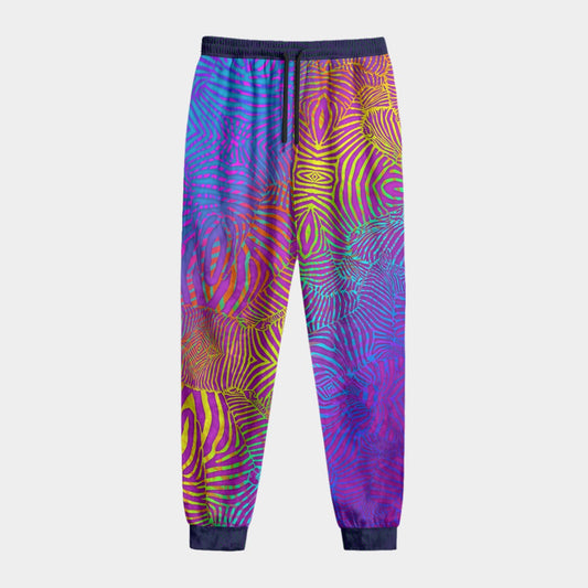 Rainbow Zebra Crushed Velvet Jogger Pants