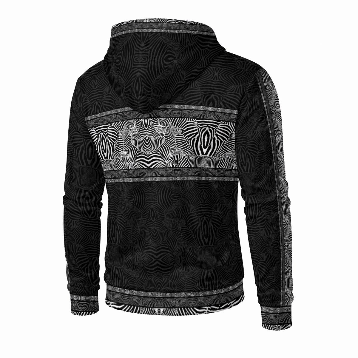 Zebra Reflections Crushed Velvet Zip Hoodie