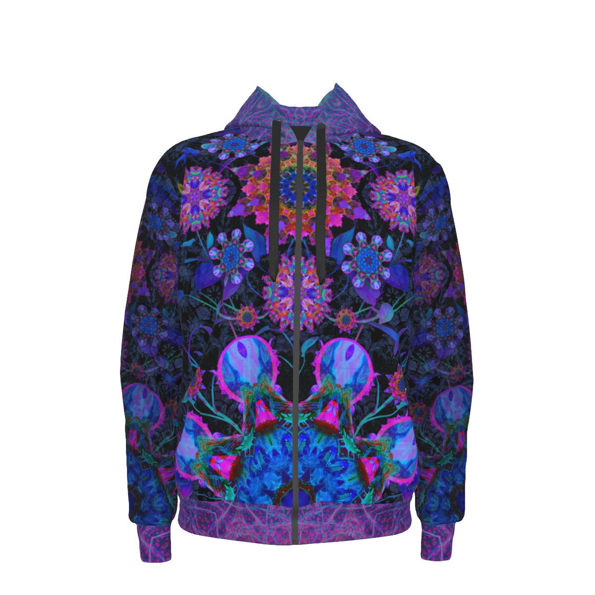 Cosmic Flower Jungle Premium Zip Hoodie