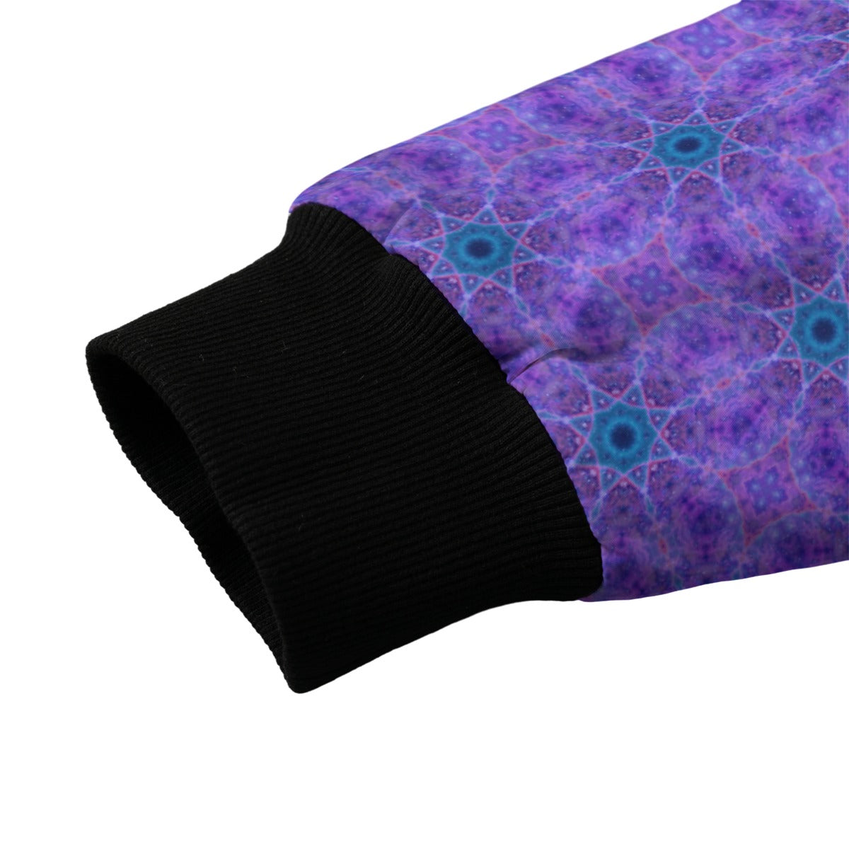 Purple Cosmic Rays Bomber Jacket w/ Sherpa Lining