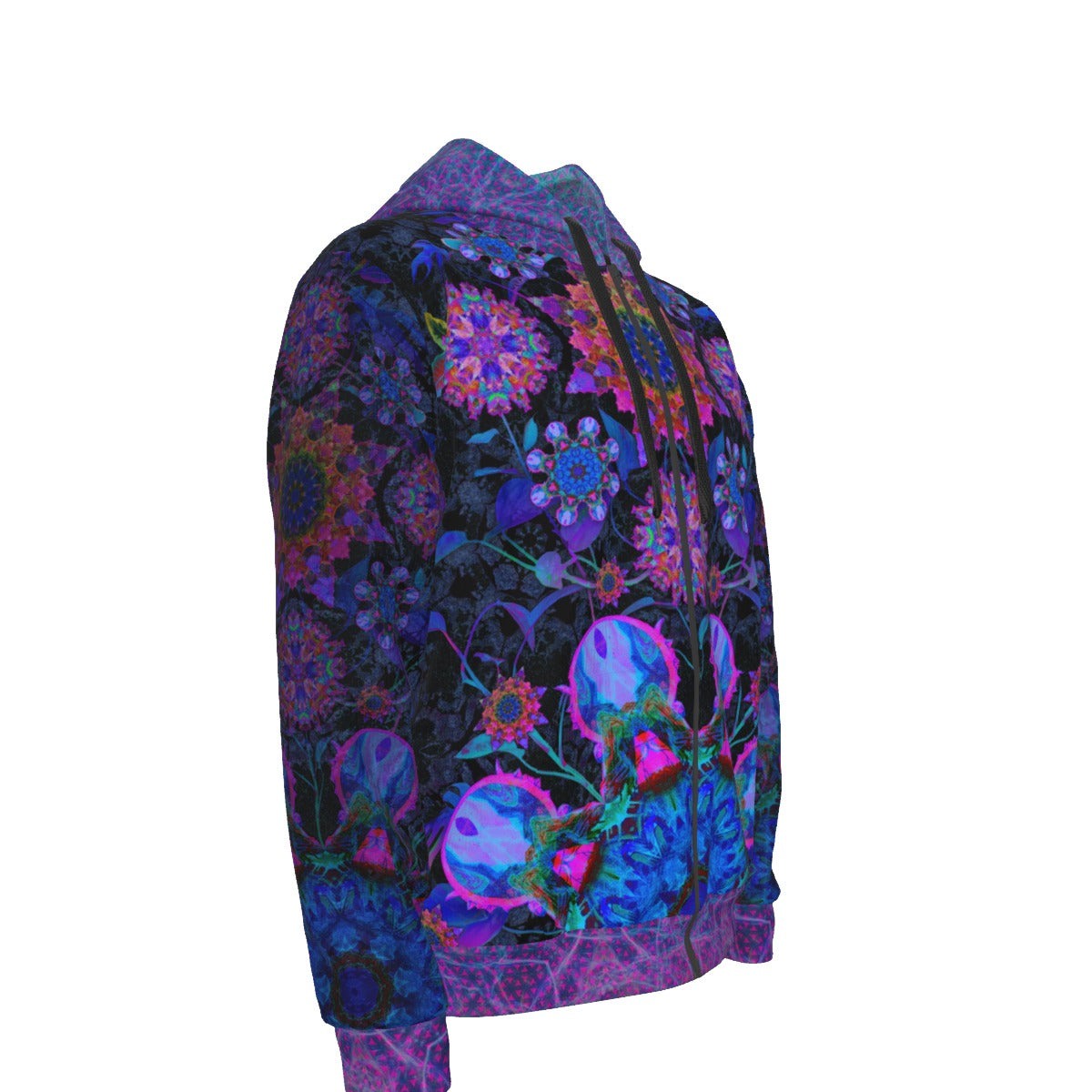 Cosmic Flower Jungle Premium Zip Hoodie