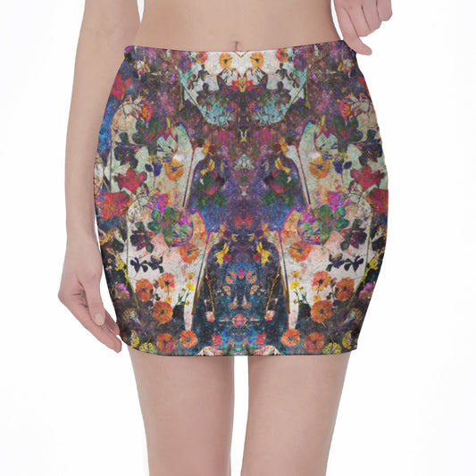 Spring Flower Press Hip Skirt