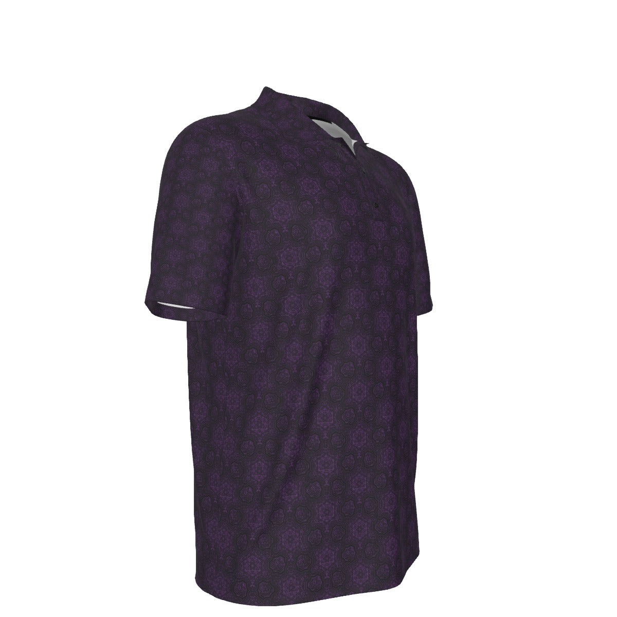 Metatron's Cube Purple Stretch Polo Golf Shirt