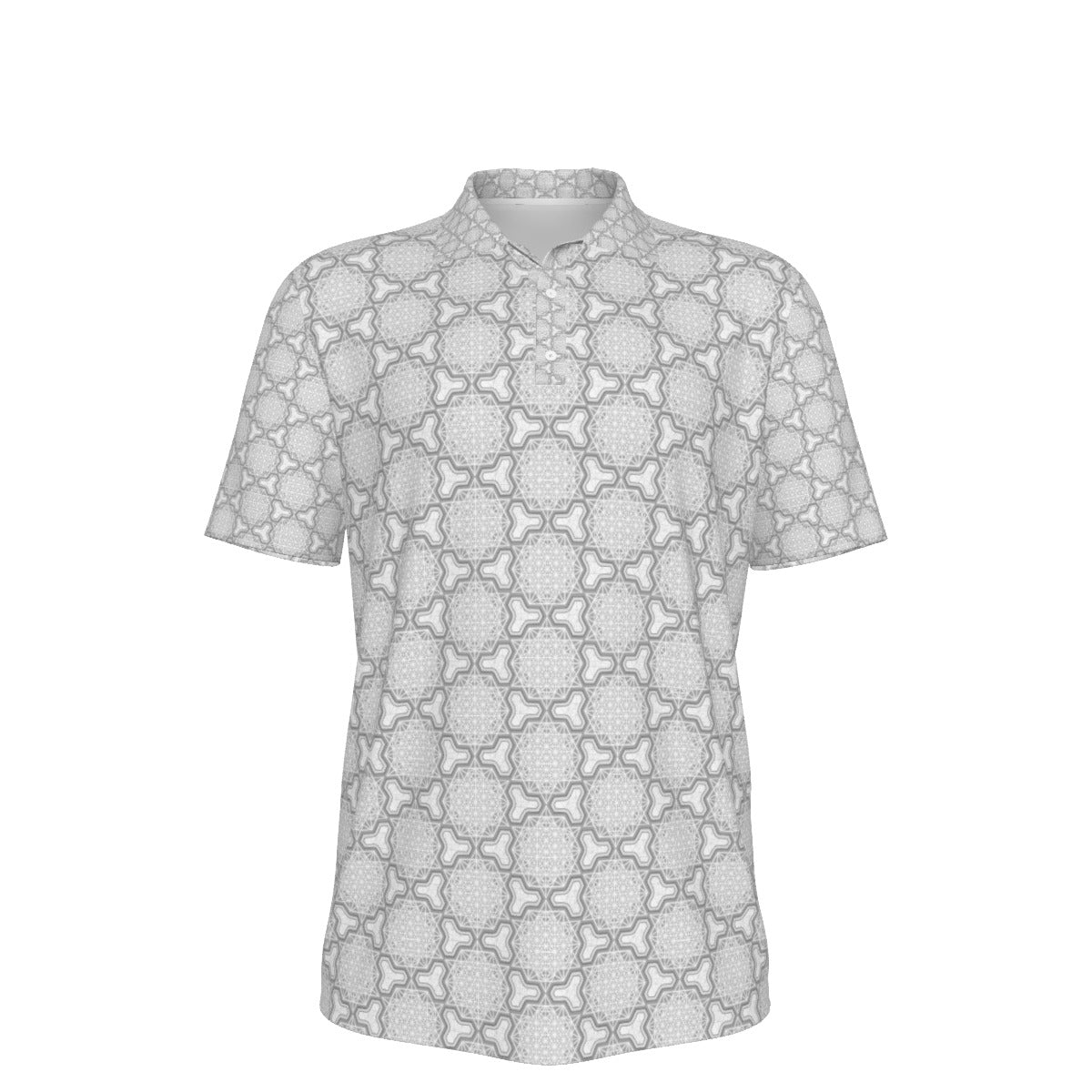 Metatron's Cube Gray Stretch Polo Golf Shirt