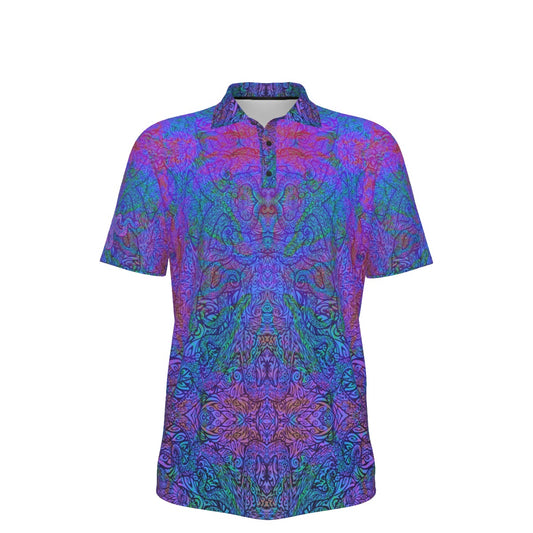 Ultraviolet Octopus Stretch Polo Golf Shirt