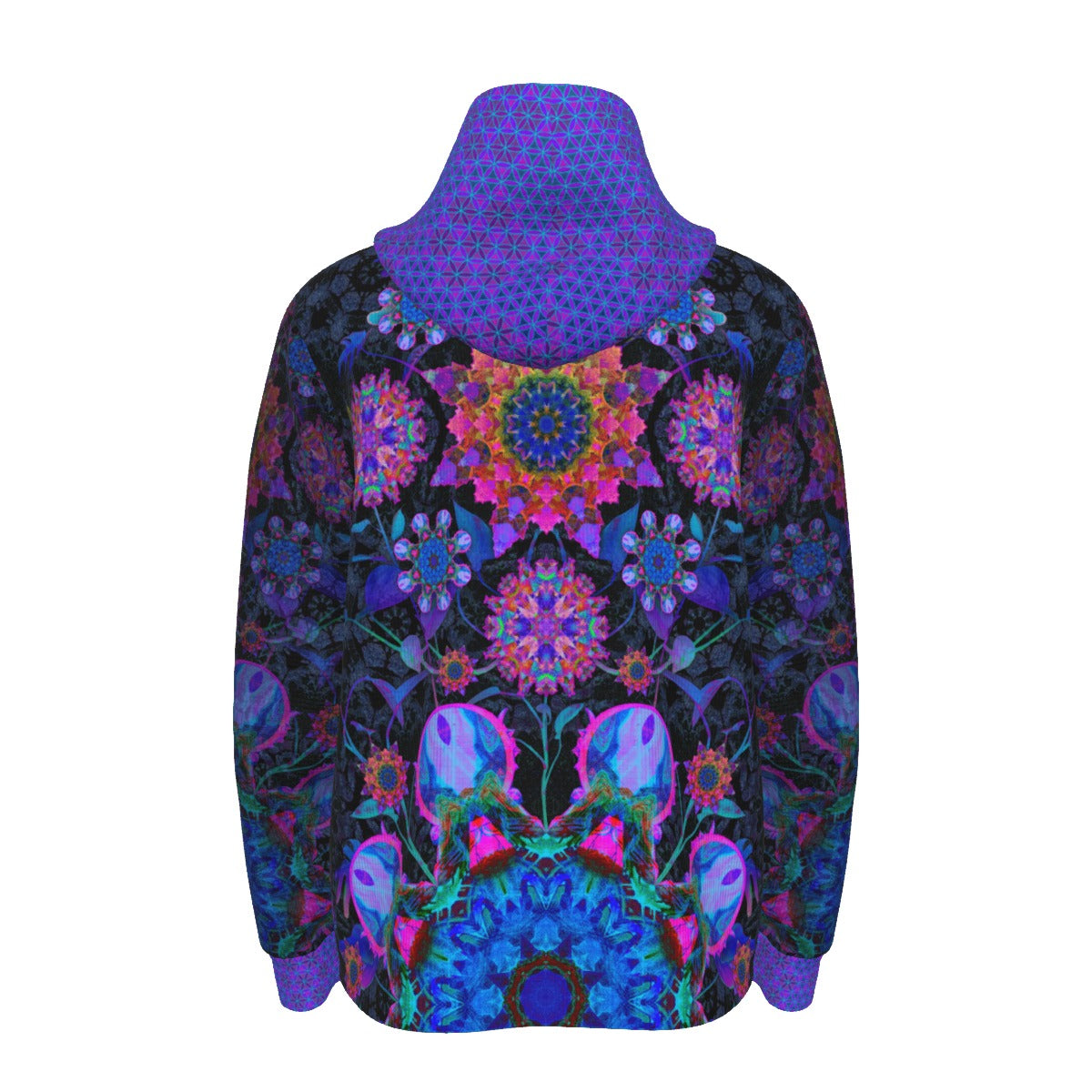 Cosmic Flower Jungle Plush Hoodie Tracksuit Top