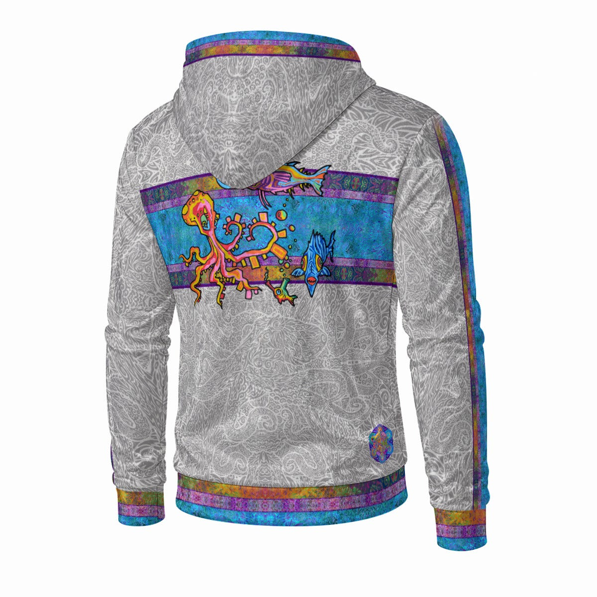Octopus Garden Crushed Velvet Zip Hoodie