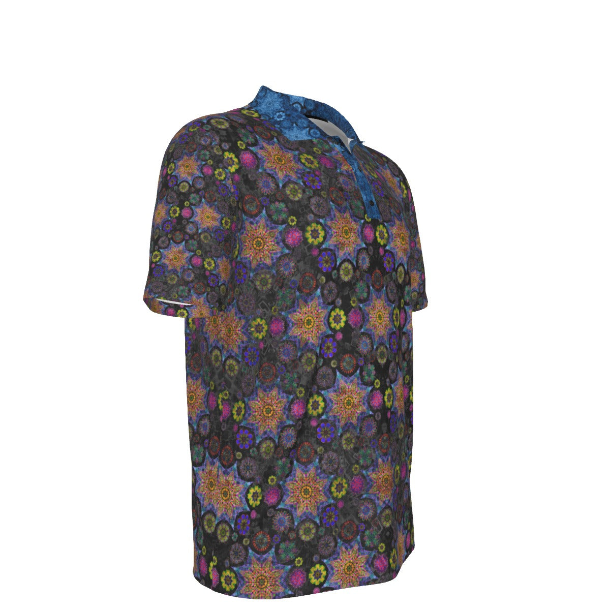 Star Mandala Effects Stretch Polo Golf Shirt