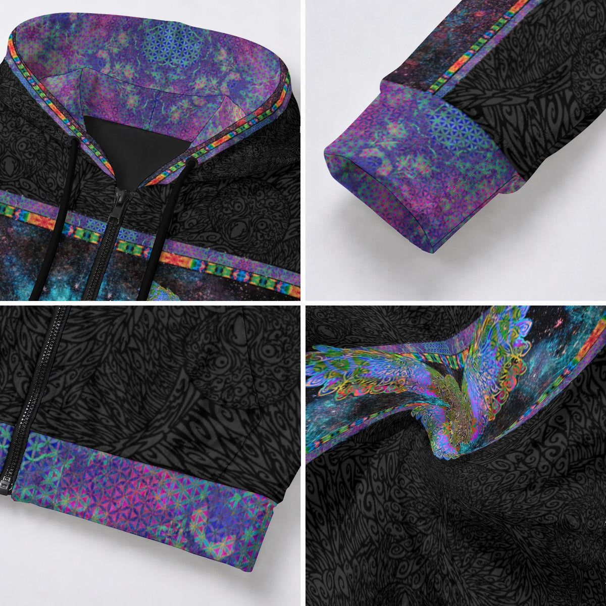 Owl Medicine Crushed Velvet Zip Hoodie