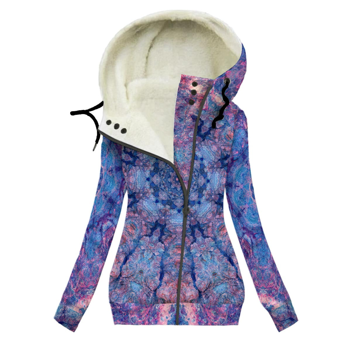 Aquamarine Women's Hooded Jacket with Fleece Lining