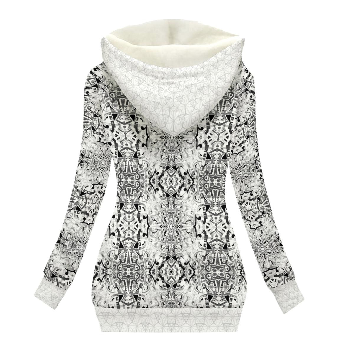 Musical Mandalas Women's Hooded Jacket with Fleece Lining
