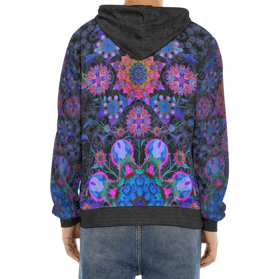 Cosmic Flower Jungle Crushed Velvet Hoodie