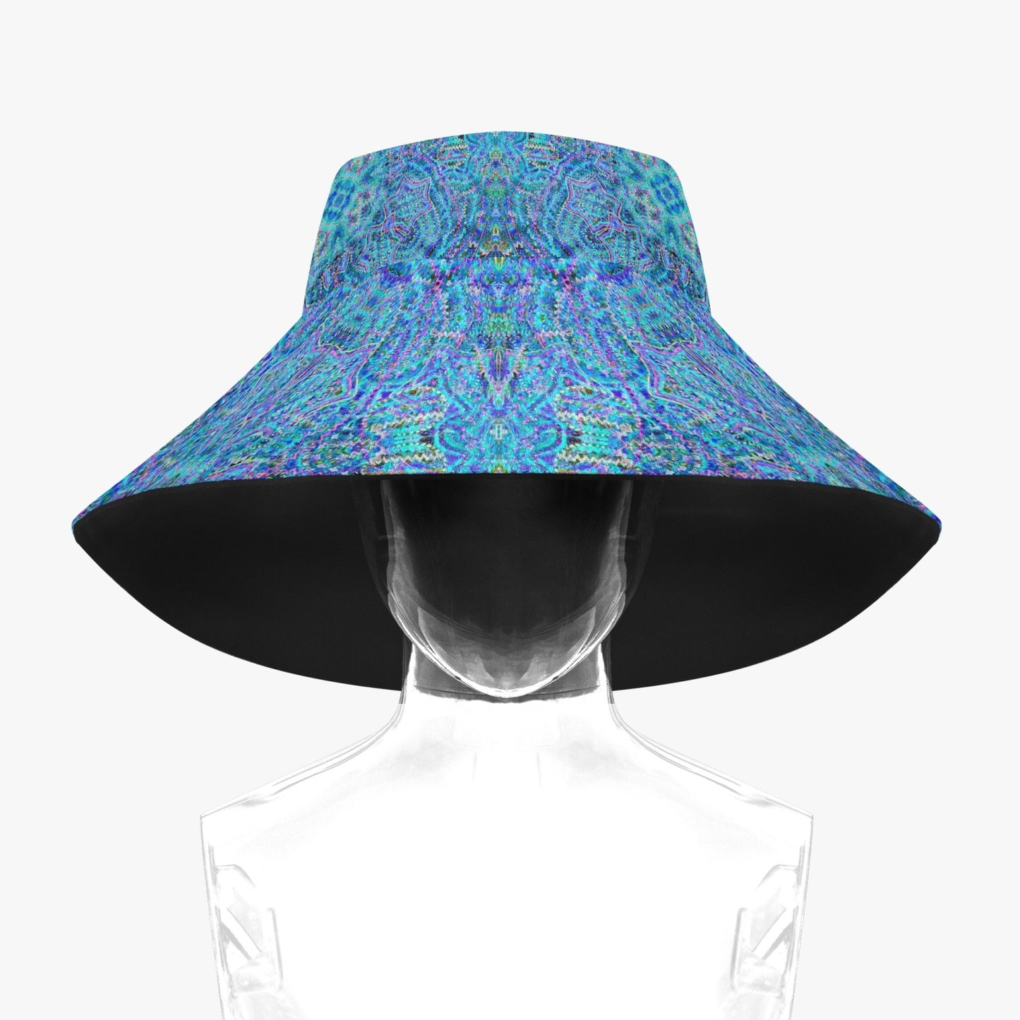 Blue Starlight Large Brim Bucket Hat