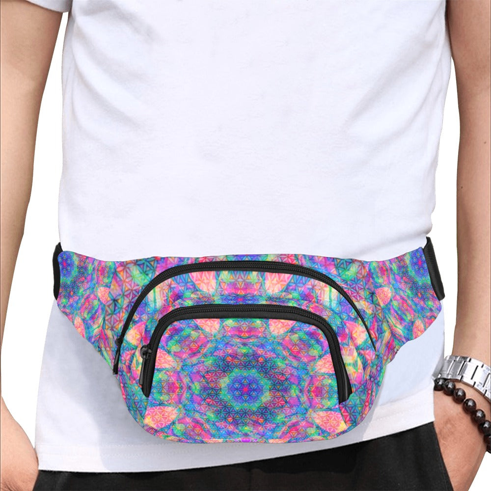 Rainbow Flower of Life Fanny Pack