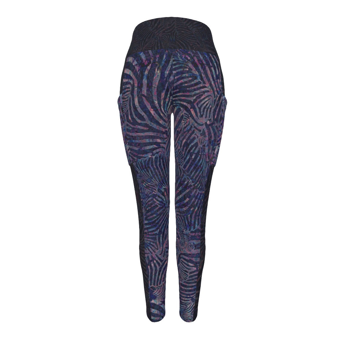 Acai Zebra High Waist Leggings With Side Pockets 