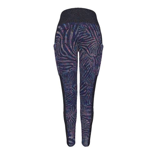 Acai Zebra High Waist Leggings With Side Pockets 