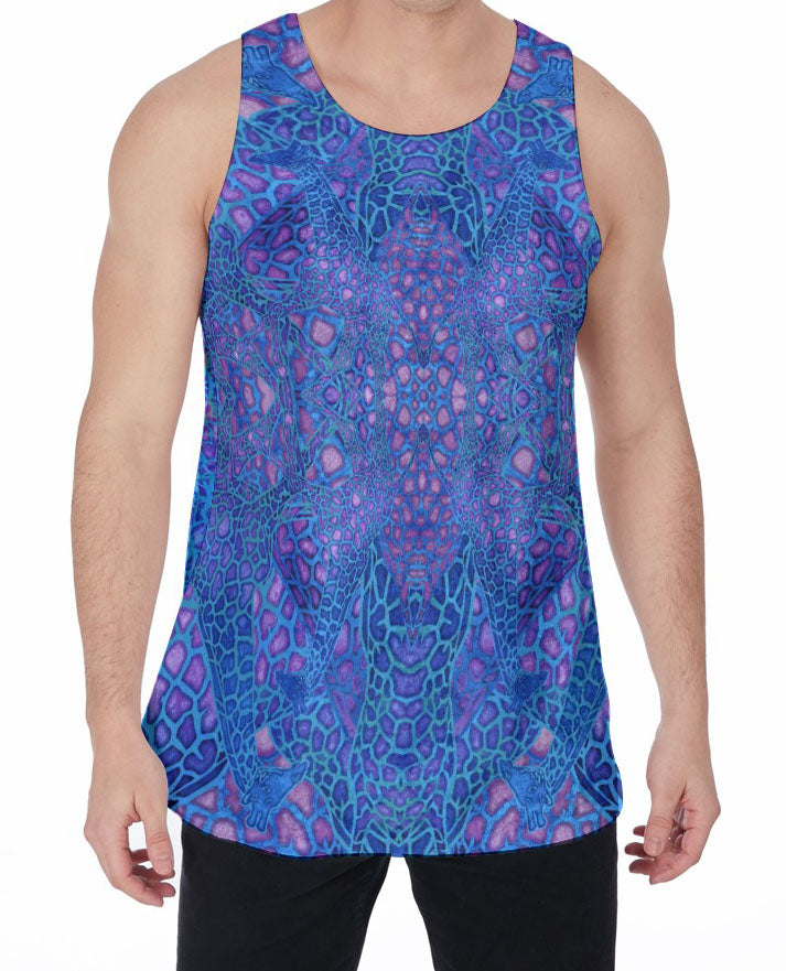 Aquamarine Giraffe Crushed Velvet Tank Top