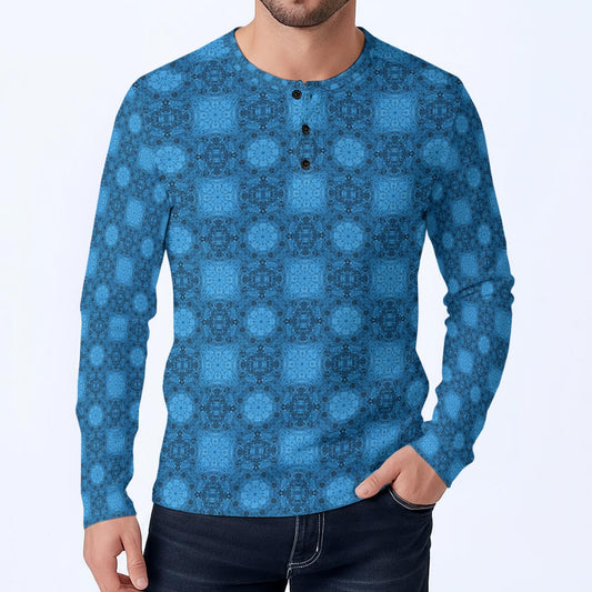 Aquamarine Stardust Long-Sleeve Henley Shirt