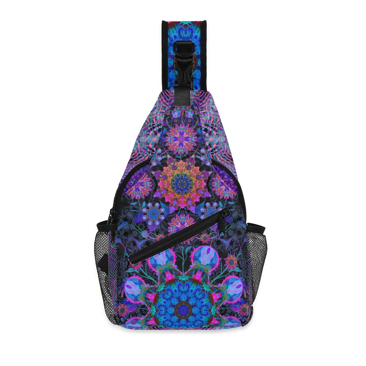 Cosmic Jungle Flower Crossbody Bag
