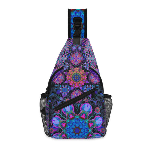 Cosmic Jungle Flower Crossbody Bag