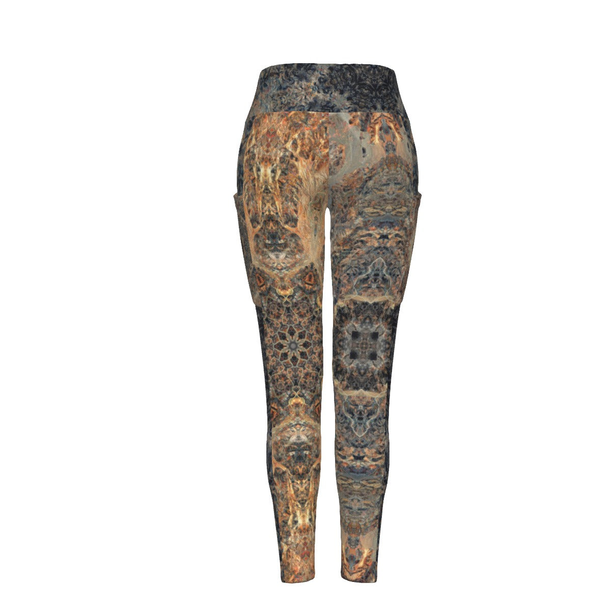Desert Cactus Bloom High Waist Leggings With Side Pockets 