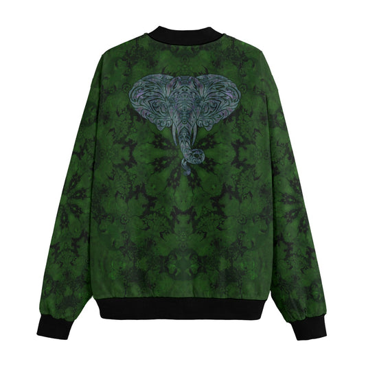 Emerald Elephant Bomber Jacket w/ Sherpa Lining