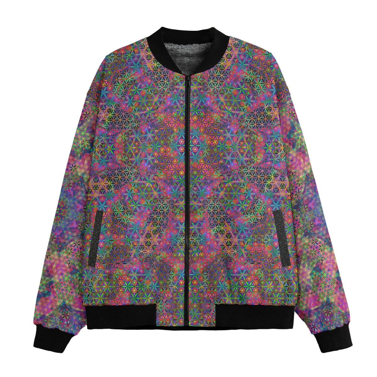Flower of Stardust Bomber Jacket w/ Sherpa Lining