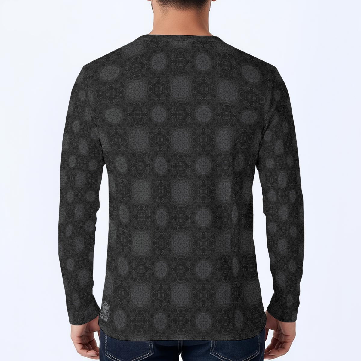 Obsidian Stardust Long-Sleeve Henley Shirt