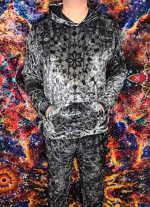 Obsidian Stars Crushed Velvet Hoodie