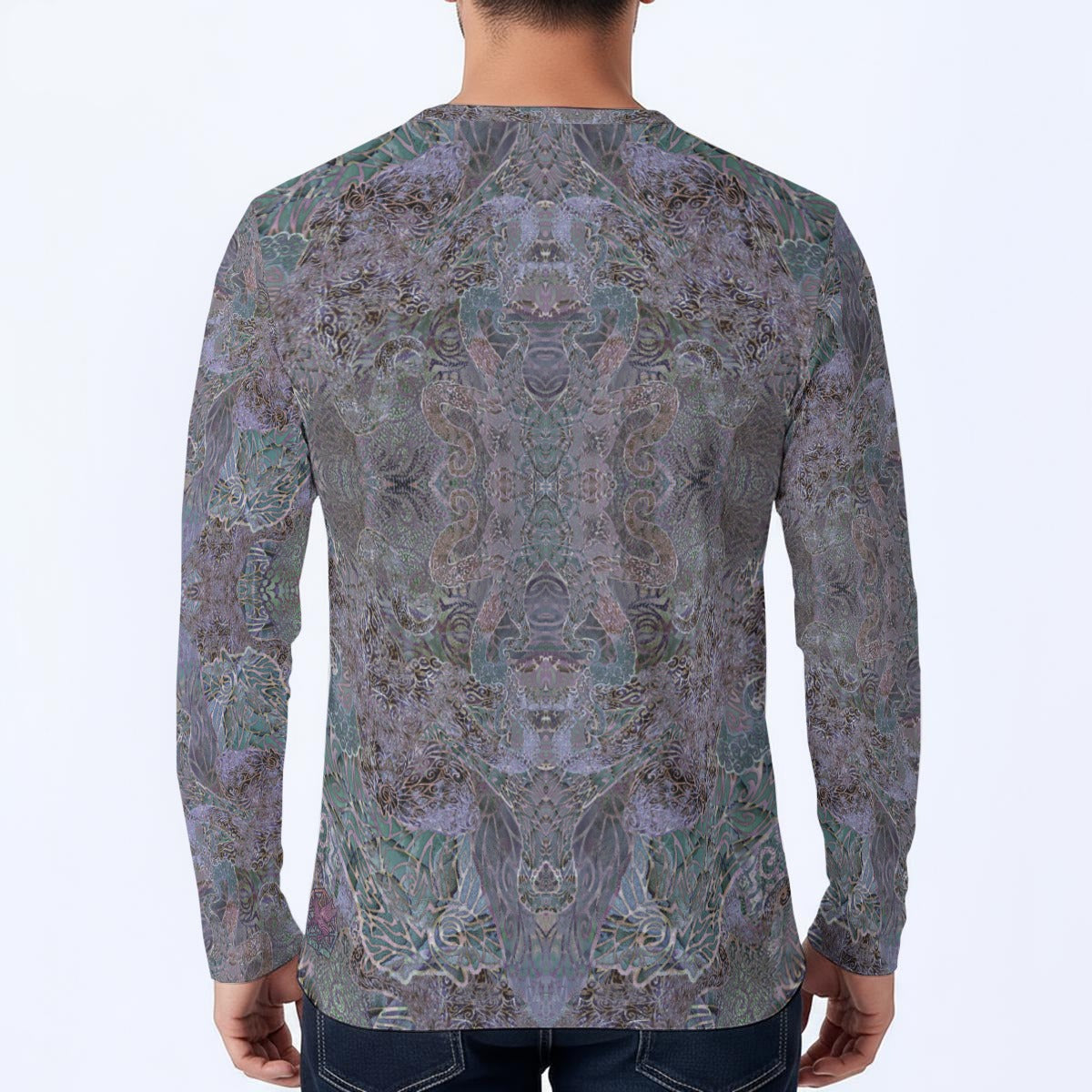 Periwinkle Octopus Long-Sleeve Henley Shirt