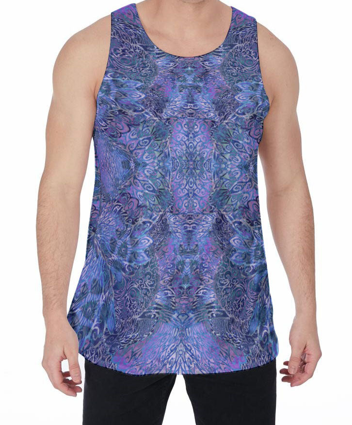Periwinkle Owl Crushed Velvet Tank Top