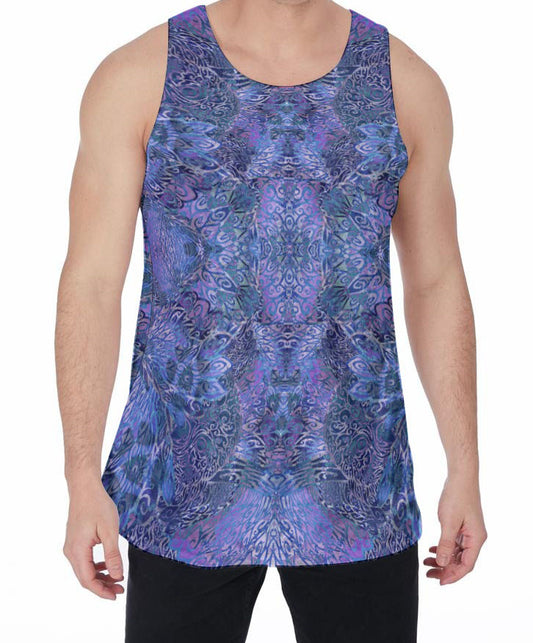 Periwinkle Owl Crushed Velvet Tank Top