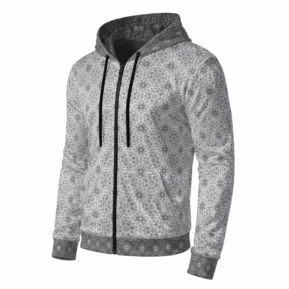 Silver Star Dust Crushed Velvet Zip Hoodie