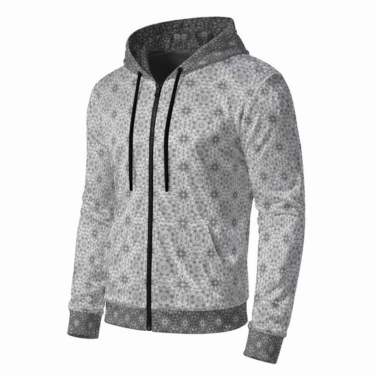 Silver Star Dust Crushed Velvet Zip Hoodie