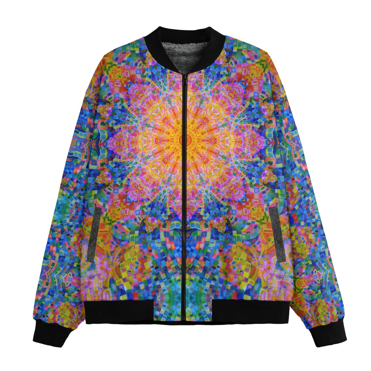 Traveling Waves Bomber Jacket w/ Sherpa Lining