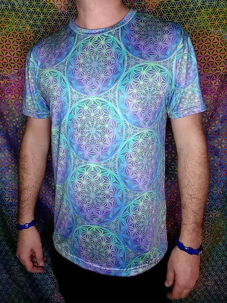 Birth of a Flower Teal T-Shirt