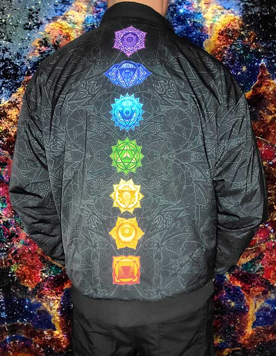 Nocturnal Chakras Bomber Jacket